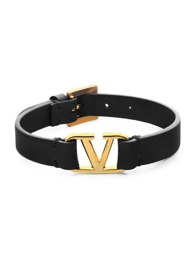 Valentino 3Y2J0M67 LMG 6Z0 J0M67 Garavani V logo leather bracelet - RED VALENTINO - BALAAN 2