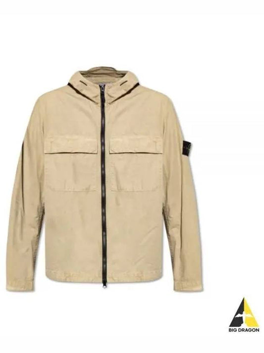 Wappen Old Effect Hooded Jacket Beige - STONE ISLAND - BALAAN 2