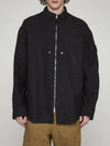 Shadow Project Hidden Badge Graphic Over Long Sleeve Shirt Black - STONE ISLAND - BALAAN 3