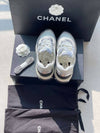 Fabric Laminated Low Top Sneakers Silver - CHANEL - BALAAN 7