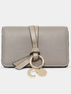 Alphabet Leather Flap Card Wallet Grey - CHLOE - BALAAN 3