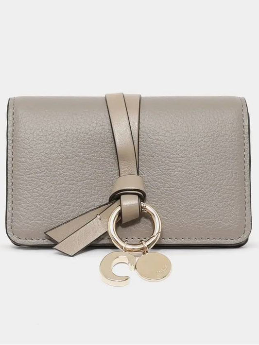 Alphabet Leather Flap Card Wallet Grey - CHLOE - BALAAN 2