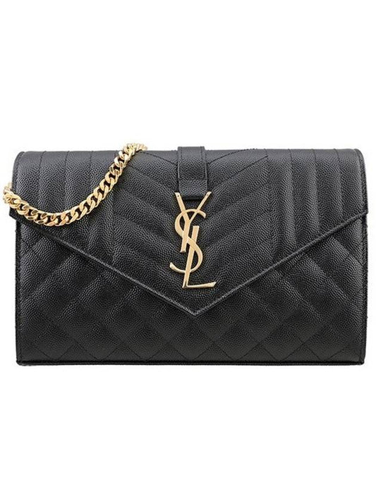 Cassandre Monogram Chain Cross Bag Black - SAINT LAURENT - BALAAN 1