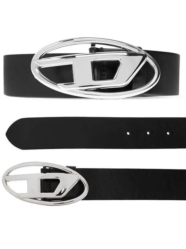 B 1DR D Logo Buckle Leather Belt Black - DIESEL - BALAAN 2