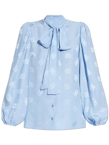 Dolce & Gabbana Silk Shirt, Women's, Blue - DOLCE&GABBANA - BALAAN 1