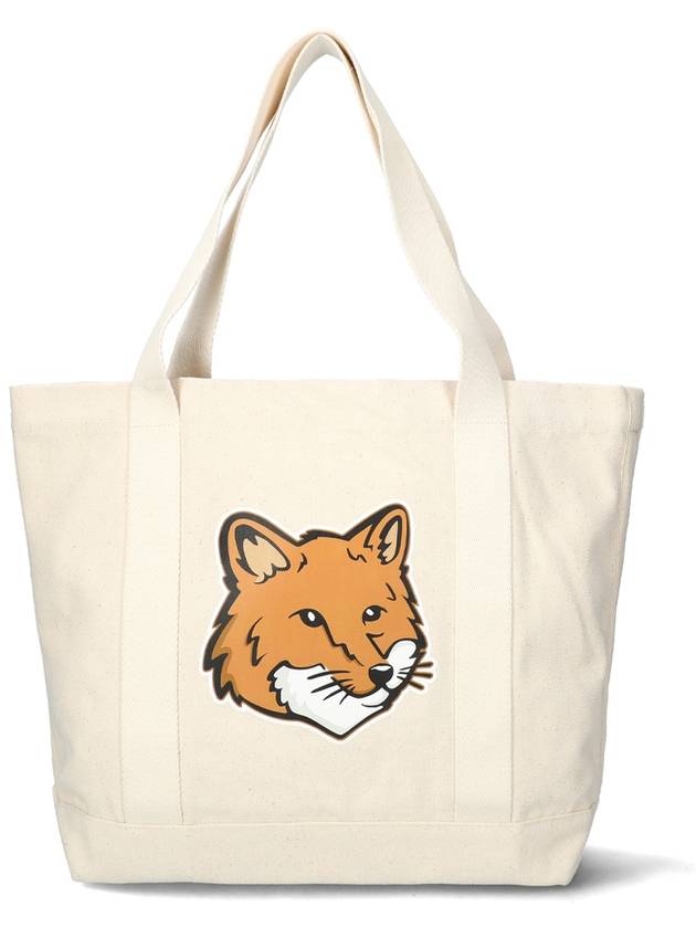 Fox Head Print Tote Bag Ecru - MAISON KITSUNE - BALAAN 2