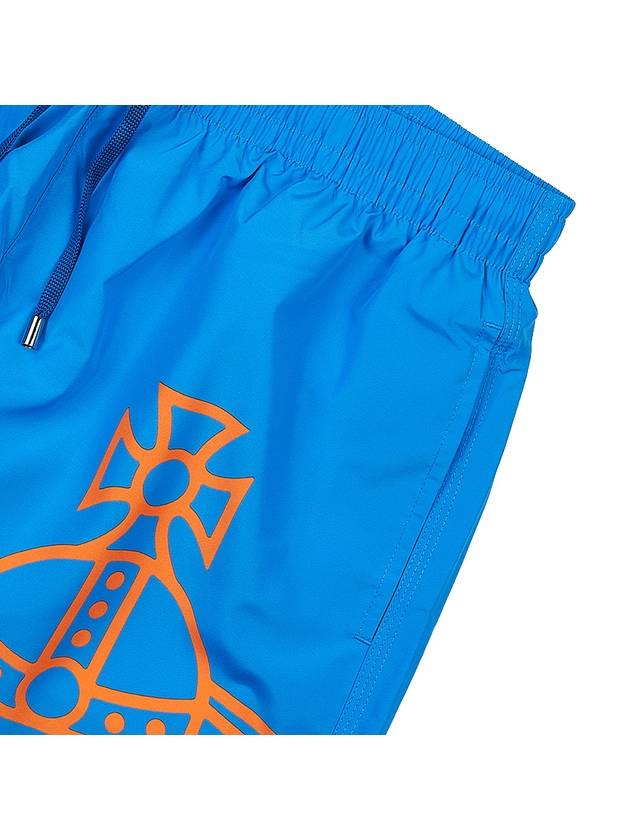 Men's Logo Printing Swim Shorts Ocean Blue - VIVIENNE WESTWOOD - BALAAN.