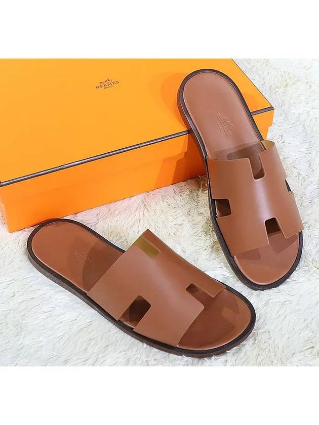 Izmir Leather Slippers Gold - HERMES - BALAAN 4