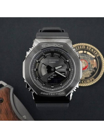 2100 Series Metal Cover Analog Digital Watch Black - G-SHOCK - BALAAN 2