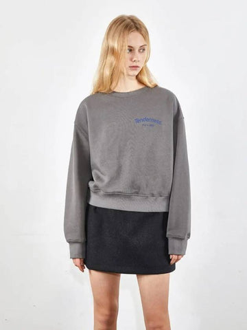 round neck graffiti sweatshirt gray - VOYONN - BALAAN 1