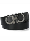 Gancini Buckle Reversible Leather Belt Brown - SALVATORE FERRAGAMO - BALAAN 2