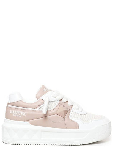 Valentino Two-Tone Leather One Stud XL Sneakers, Brand Size 35 ( US Size 5 ) - VALENTINO - BALAAN 1