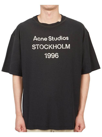 Logo Print Cotton Short Sleeve T-Shirt Fade Black - ACNE STUDIOS - BALAAN 2