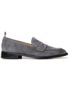 Men's Varsity Suede Loafers Grey - THOM BROWNE - BALAAN 2