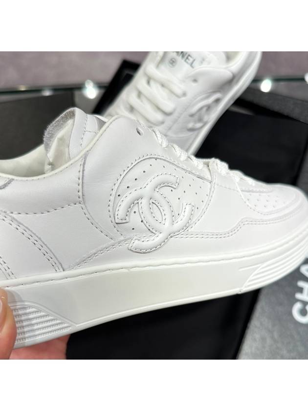 CC Logo Force Low Top Sneakers White - CHANEL - BALAAN 5