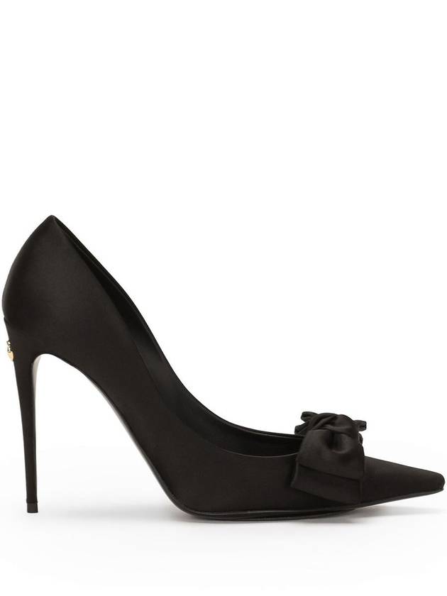 Women s Bow Detail Satin Pumps Heel Black - DOLCE&GABBANA - BALAAN 2