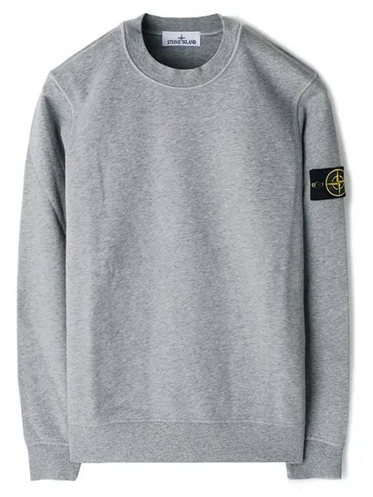 Compass Patch Cotton Sweatshirt Melange Grey - STONE ISLAND - BALAAN 2