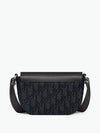 Mini Saddle Strap Grained Calfskin Oblique Jacquard Messenger Bag Black - DIOR - BALAAN 4