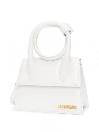 Le Chiquito Noeud Coiled Leather Tote Bag White - JACQUEMUS - BALAAN 2