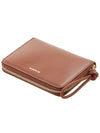 Around Zipper Leather Half Wallet Brown - JIL SANDER - BALAAN 5