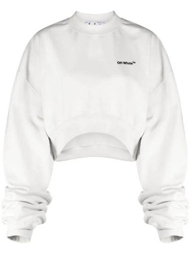 Logo Cropped Sweatshirt White - OFF WHITE - BALAAN 1