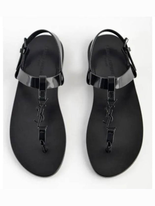 Cassandre Flip Flops Black - SAINT LAURENT - BALAAN 2