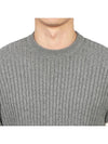 Baby Cable Cotton 4 Bar Crew Neck Knit Top Grey - THOM BROWNE - BALAAN 9