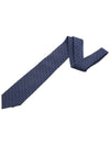 GG Pattern Silk Tie Navy - GUCCI - BALAAN 5