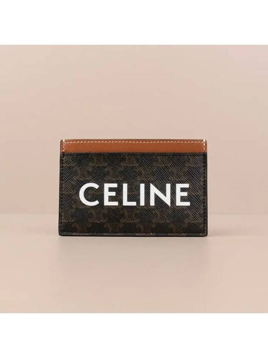 Triomphe Canvas Logo Card Wallet Tan - CELINE - BALAAN 2