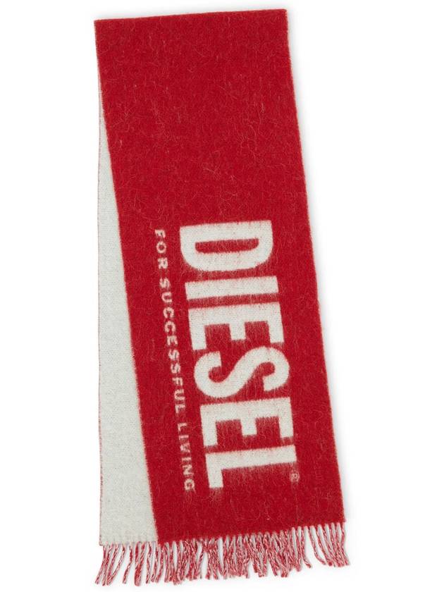 S Kott Maxi Logo Two Tone Scarf Red - DIESEL - BALAAN 2