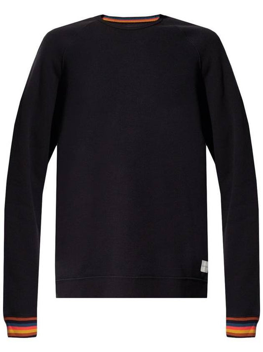 Artist Stripe Cuff Long Sleeve T-Shirt Black - PAUL SMITH - BALAAN 1