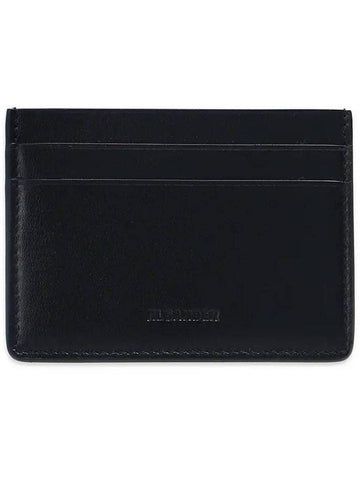 Embossed Logo Card Wallet Black - JIL SANDER - BALAAN.