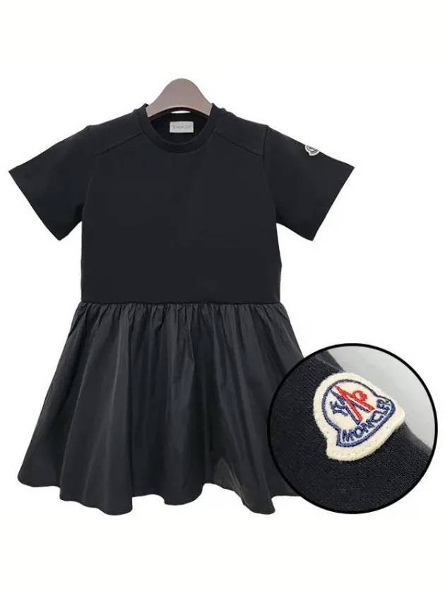 Kids Logo Patch Fit Flare Piece 12Y 14Y Black 8I00012 809AG 999 270976 1147213 - MONCLER - BALAAN 1