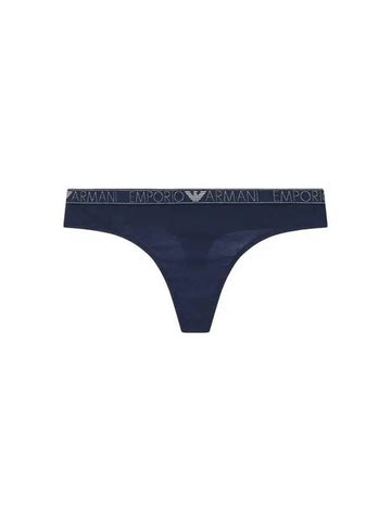 UNDERWEAR Women s Glitter Logo Banding Cotton Thong Panties Marine 271245 - EMPORIO ARMANI - BALAAN 1