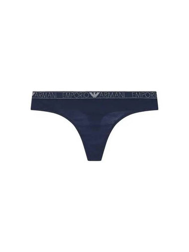 UNDERWEAR Women s Glitter Logo Banding Cotton Thong Panties Marine 271245 - EMPORIO ARMANI - BALAAN 1