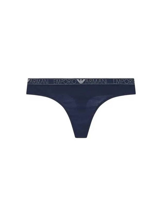 UNDERWEAR Women s Glitter Logo Banding Cotton Thong Panties Marine 271245 - EMPORIO ARMANI - BALAAN 1