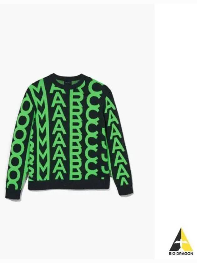 Jacqd Monogram Oversize Crewneck FluoGreen MJWAW22002GRX - MARC JACOBS - BALAAN 1