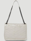 Nikki Medium Krinkle Vintage Leather Shoulder Bag Ivory - SAINT LAURENT - BALAAN 4