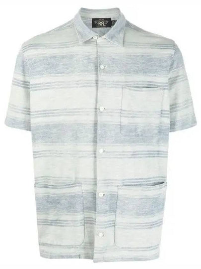 Indigo Striped Jersey Short Sleeves Shirt Blue - POLO RALPH LAUREN - BALAAN 2