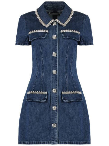 Self-Portrait Denim Embellished Dress - SELF PORTRAIT - BALAAN 1