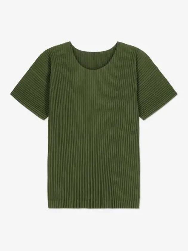 Pleated Short Sleeve T-Shirt Green - ISSEY MIYAKE - BALAAN 2