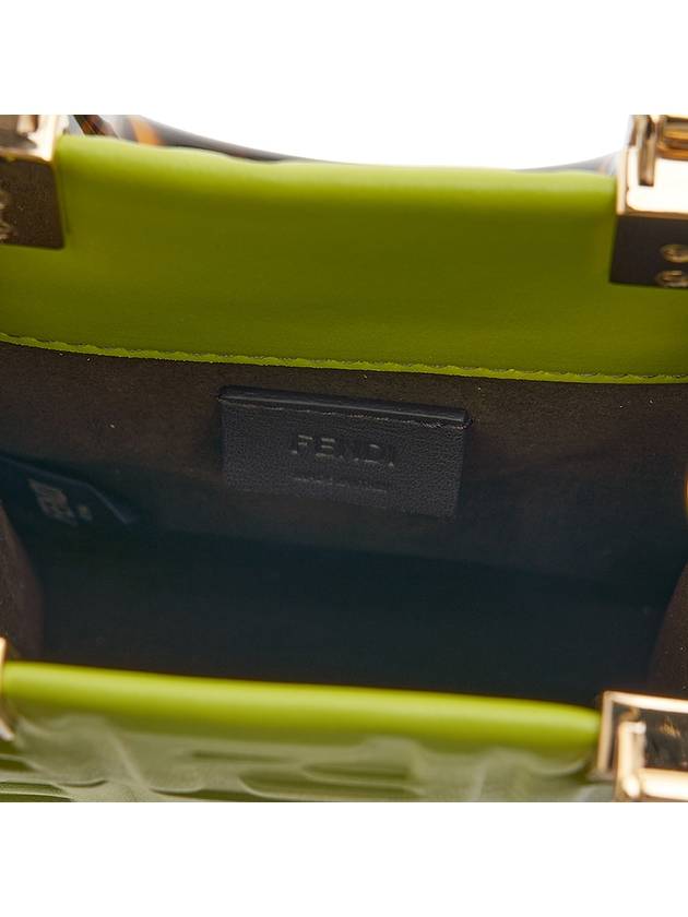 Mini Sunshine FF Embossed Leather Cross Bag Green - FENDI - BALAAN 11
