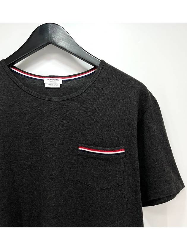 Three stripes short sleeve t shirt gray size 3 - THOM BROWNE - BALAAN 5