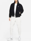 NSW Swoosh Fleece Sherpa Fur Jacket Black - NIKE - BALAAN 2