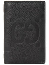 Jumbo GG Leather Card Wallet Black - GUCCI - BALAAN 2