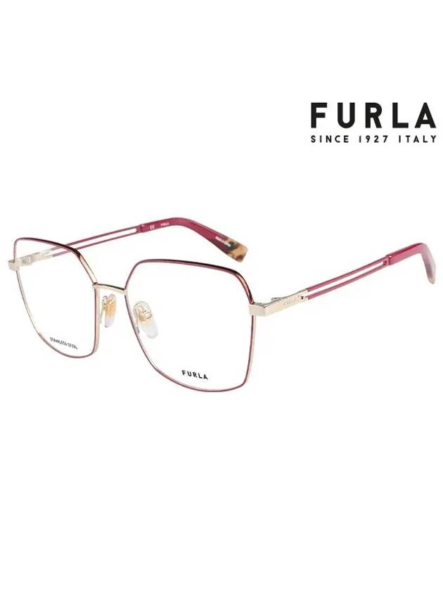 Glasses Frame VFU506 0SNB Square Metal Women's Glasses - FURLA - BALAAN 1