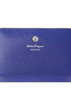 Gancini Leather Card Wallet Blue - SALVATORE FERRAGAMO - BALAAN 7