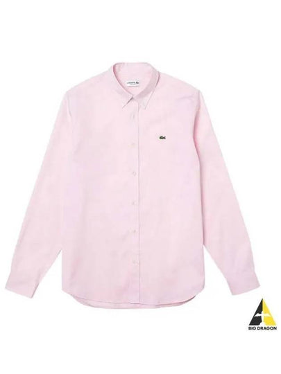 Men's Regular Fit Premium Long Sleeve Shirt Pink - LACOSTE - BALAAN 2