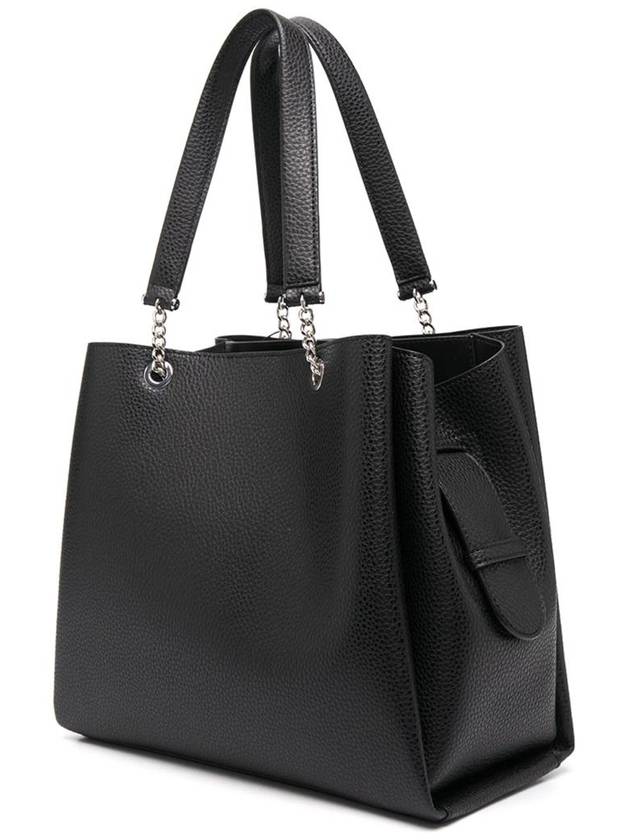 Logo Leather Tote Bag Black - EMPORIO ARMANI - BALAAN 3