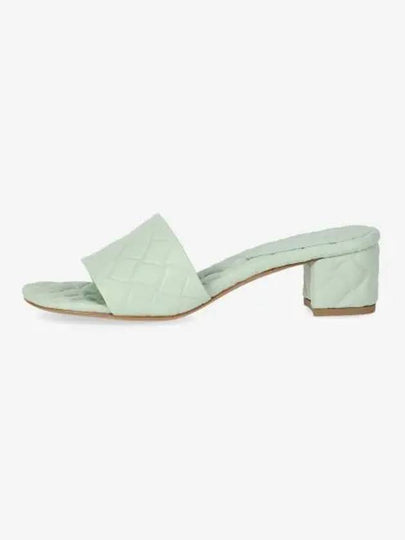 Amy Intrecciato Motif Leather Mule Heel Mint - BOTTEGA VENETA - BALAAN 2